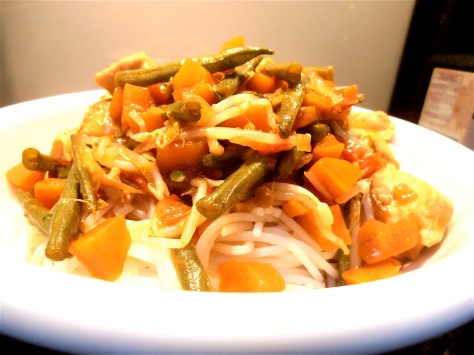wok de poulet et légumes